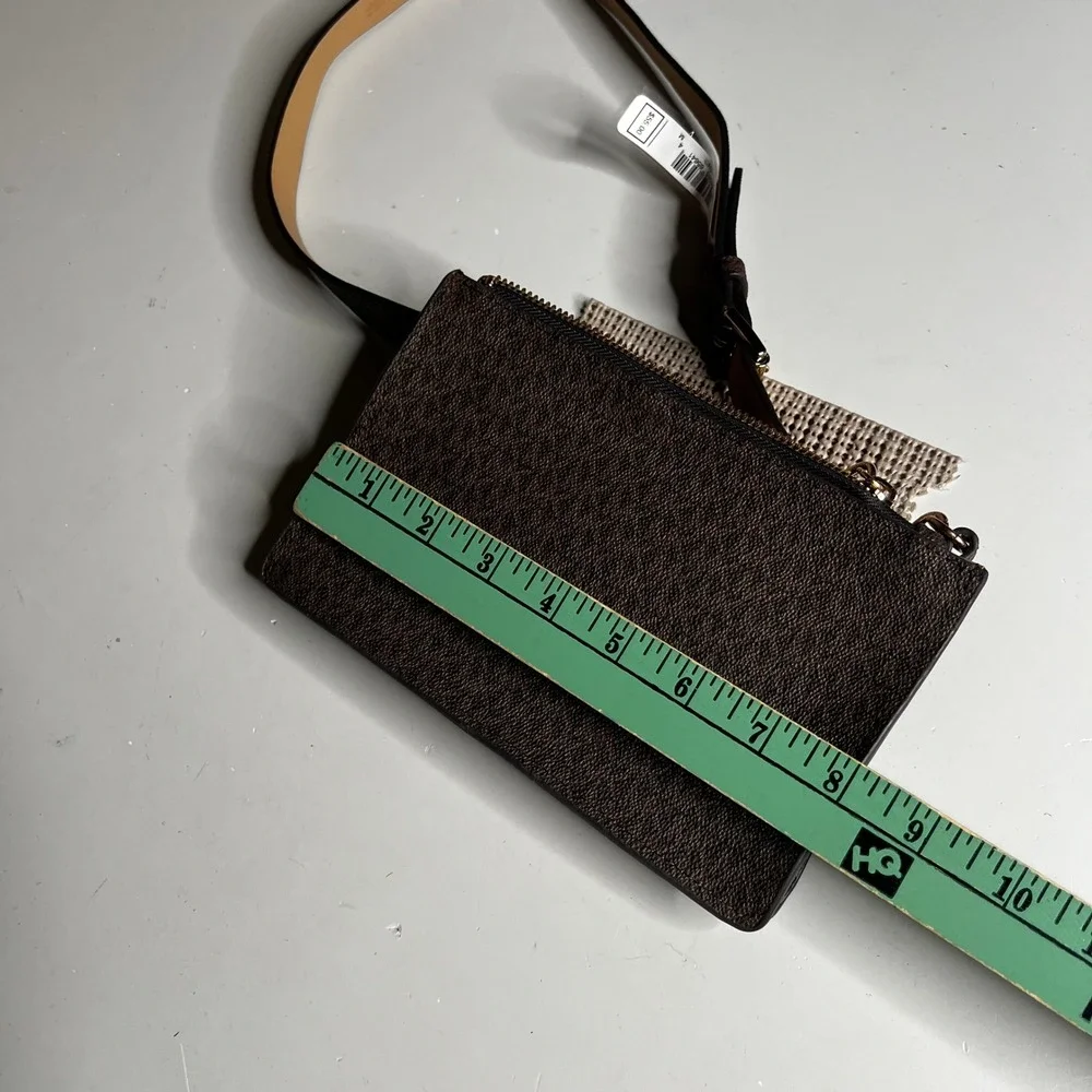 Michael Kors Signature Logo Belt Bag Brown Monogram Waist Pack 554131C